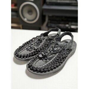 Women's Keen Uneek Premium Leather Black Sandals US Size 8.5